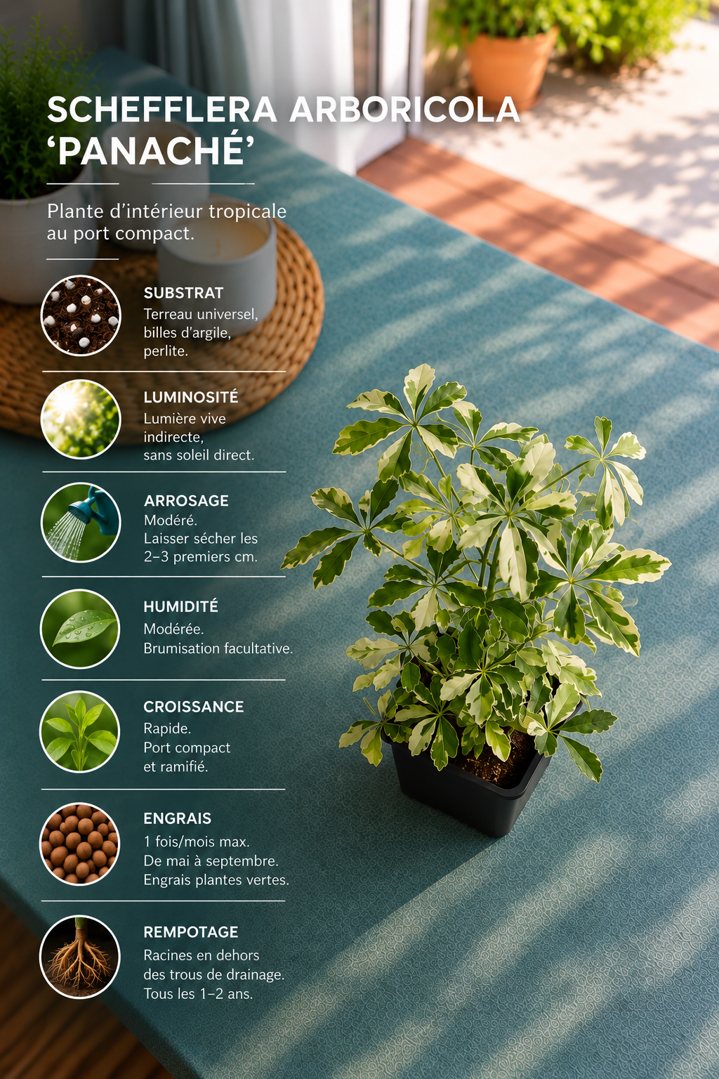 Schefflera arboricola panaché
